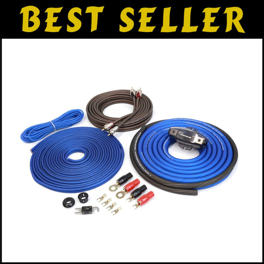 Kolossus 4 Gauge 120A Amplifier Kit with Copper RCA, Speaker Wire Included