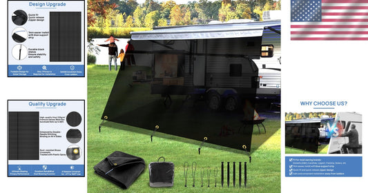 Lightweight RV Awning Shade Screen 9'x19'3'' - Ultimate Sun Protection & Comfort