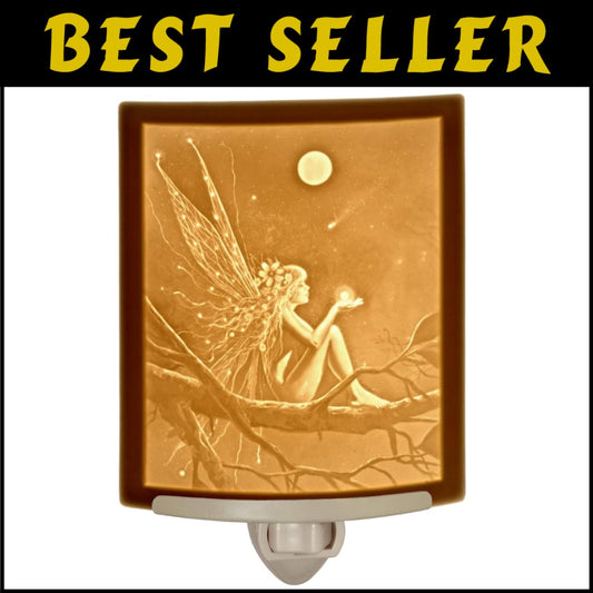 Enchanting Handmade Porcelain Lithophane Night Light - Fairy Design By Delamare