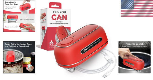 Elegant Orbit One Automatic Can Opener - Smooth Edge, Professional Blade Design