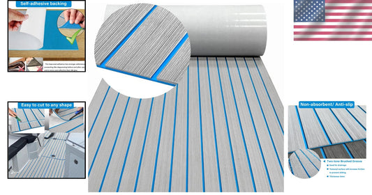 Customizable Non-Slip EVA Foam Marine Carpet 94.5x45.3” - Easy Install for Boats