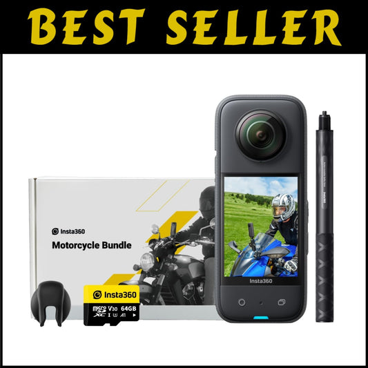 Ultimate X3 5.7K 360 Action Camera Bundle - Mounts & Selfie Stick Included