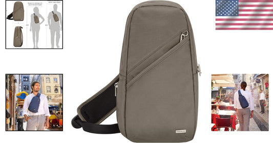 Elegant Anti-Theft Sling Bag with Organizer Pockets and Water Bottle Holder