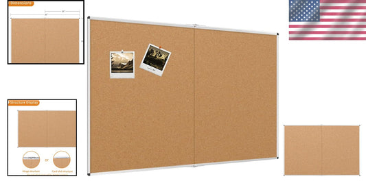 Self-Healing Corkboard 60" x 36" with Elegant Silver Frame - Multi-Use Design