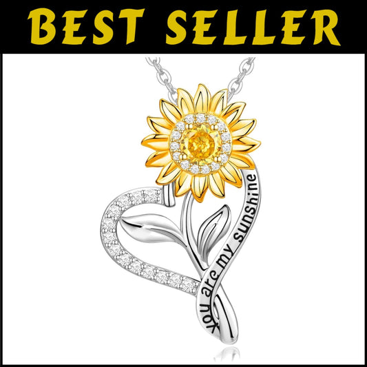 Beautiful S925 Silver Sunflower Necklace with Gold Plating for Special Occasions