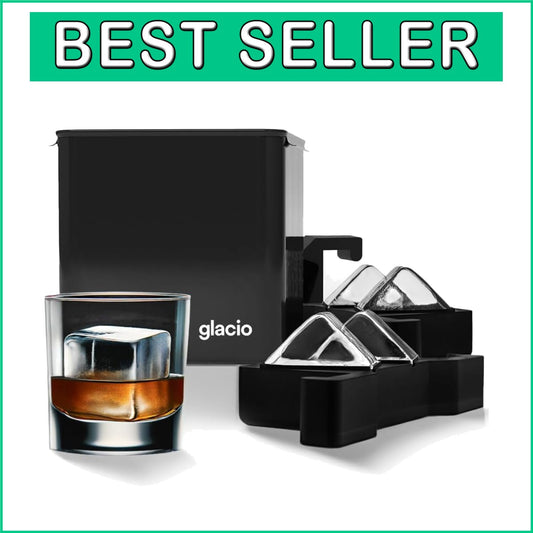 Directional Freezing Ice Cube Mold - Makes 4 Clear, Dilution-Free Whiskey Cubes