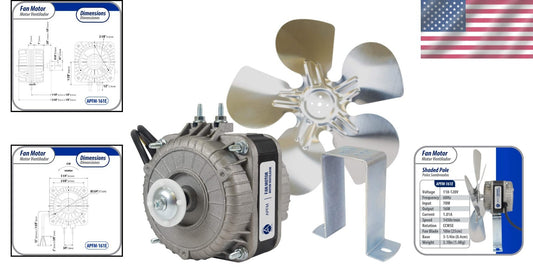 Versatile 16W Condenser/Evaporator Motor - 115V, Lightweight Copper Construction