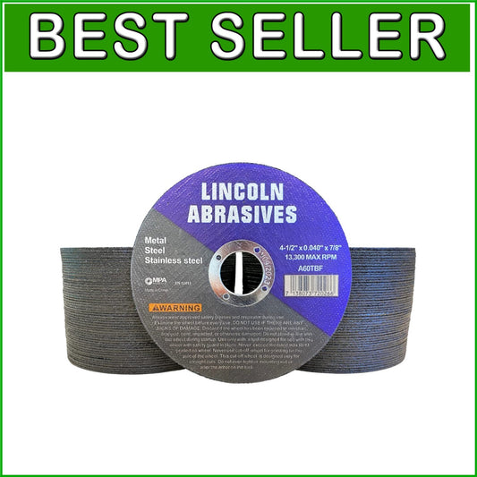 Dependable 100 Pack of 4.5" Cut-Off Discs - Ideal for Stainless Steel & More