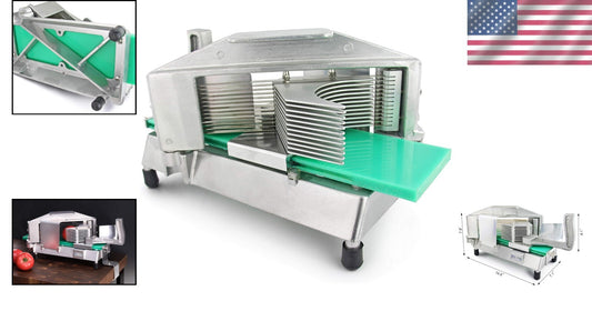 Durable Manual Tomato Slicer - 3/16-Inch Stainless Steel Blades, Dishwasher Safe