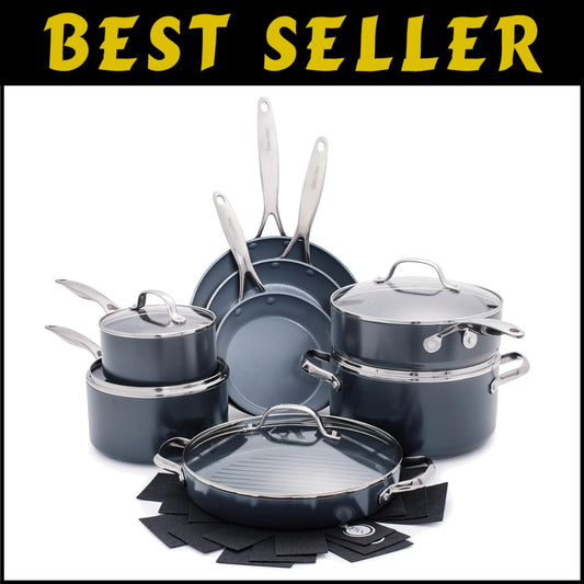 16-Piece Valencia Pro Cookware Set - Induction Safe, Oven Safe, Easy Cleanup