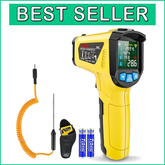 Multi-Functional Temperature Gun with Adjustable Emissivity - Ideal for Cooking