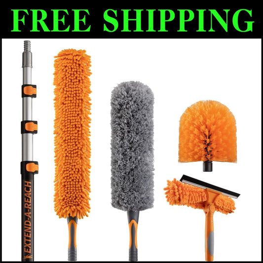 Versatile Extendable Duster Kit - Perfect for High Ceiling Dusting & Windows