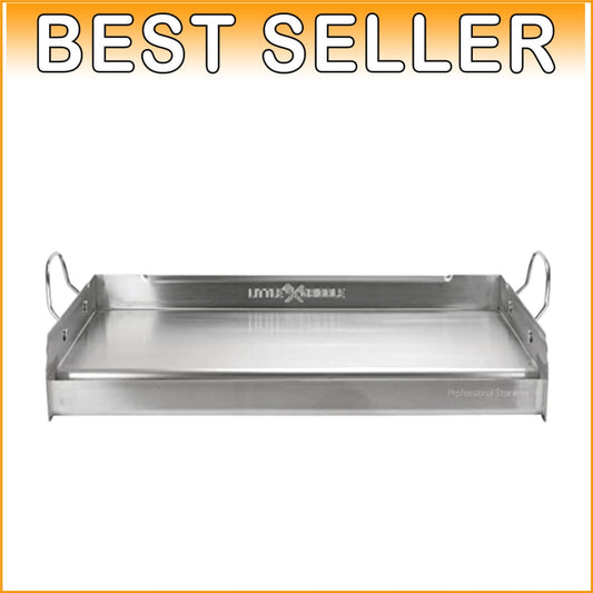 Portable Stainless Steel Griddle with Removable Handles - Ideal for Camping