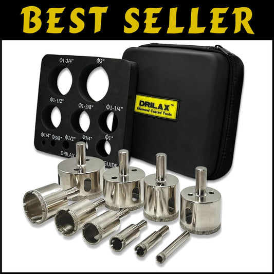 Diamond-Coated Drill Bits Set - 10 Sizes for Ultimate Precision in Remodeling