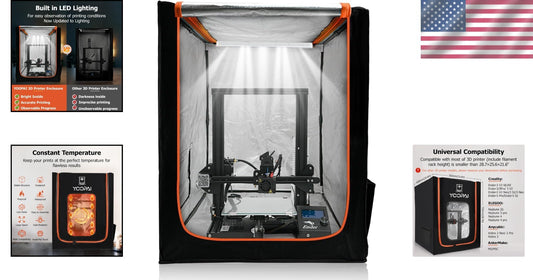 Noise-Reducing 3D Printer Enclosure with Fireproof Cover - Fits All Models