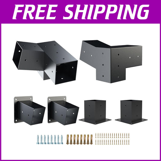 2 Pack Woodworks 15° 3-Way Corner Pergola Brackets - Quick Installation Kit