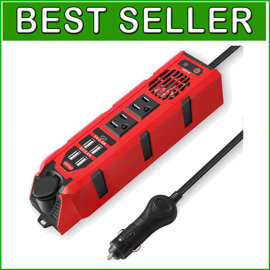 200W Car Inverter with Dual AC Sockets & Type C Port - Ultimate Power Solution