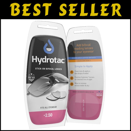 Hydrotac Self-Adhesive Bifocal Reading Lenses – Universal Fit for All Glasses