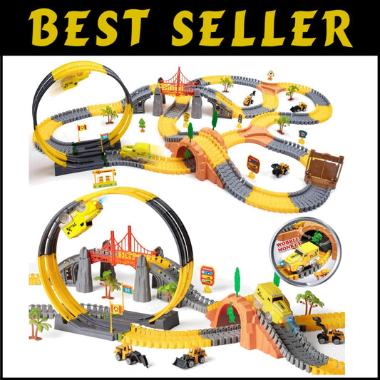 Kids Race Track Set with Electric Cars - 342 Pieces for Fun & Learning Ages 3-7