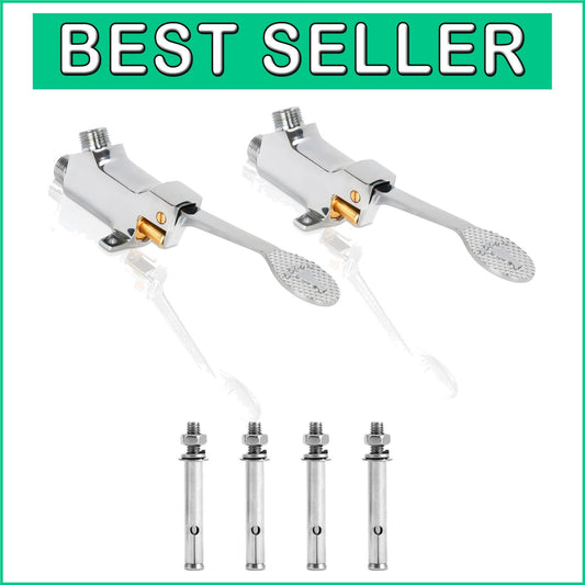 Durable Brass Pedal Valve Pack of 2 for Touchless Kitchen & Bathroom Faucets