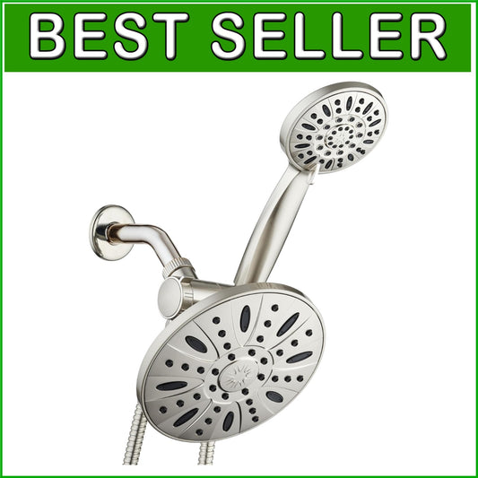 Elegant Satin Nickel 3-Way Rainfall Shower with Handheld Option & 6 Settings