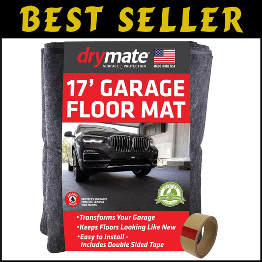Durable 17' x 7'4" Garage Mat – Transforms Floor with Easy Clean Charcoal Design