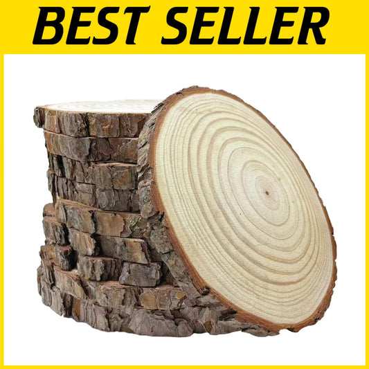 Set of 10 Versatile Wooden Discs - Ideal for DIY Crafts, Decor, and More!