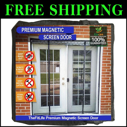 Durable Double Door Magnetic Screen Curtain - No Tools Required, Easy Setup
