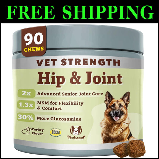 Vet-Approved Joint & Hip Chews - 90ct Glucosamine & Mobility Support for Dogs