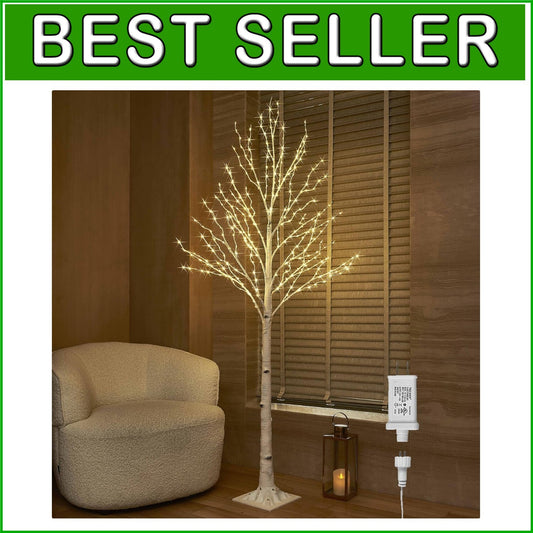 Stylish 6FT Birch Tree Featuring 330 Fairy Lights - Ideal for Indoor/Outdoor Use