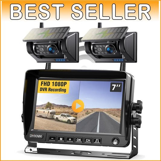 1080P Magnetic Solar Wireless Backup Camera with 7" Monitor – Easy DIY Install