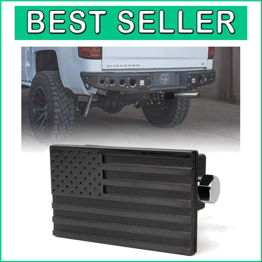 Durable Heavy-Duty Aluminum 2" Trailer Hitch Cover with American Flag Emblem