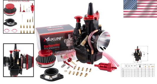 Adjustable 24mm Carburetor Kit with Air Filter for Racing & Off-Road Vehicles