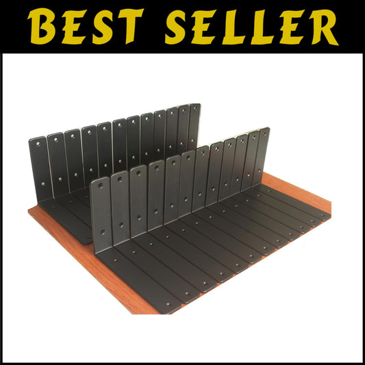 Multi-Purpose 24 Pack of Heavy-Duty Black Shelf Supports - Easy Install Design