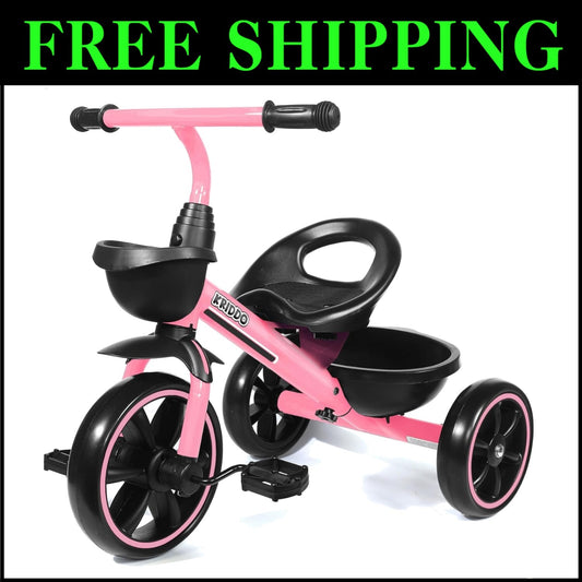 Ergonomic Pink Trike for 2-5 Year-Olds - Durable and Safe for Indoor/Outdoor Fun
