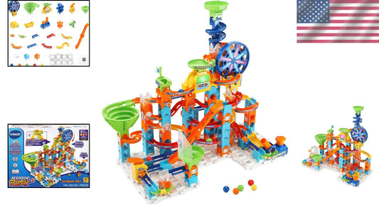 Engaging Marble Rush 145-Piece Set - Spinning Ferris Wheel & Light Show Fun