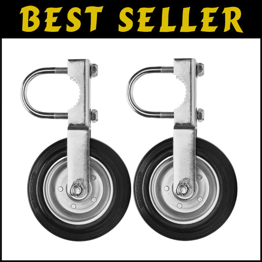 Easy Install 2 Pack Gate Support Wheels - Galvanized Steel, Heavy-Duty Design