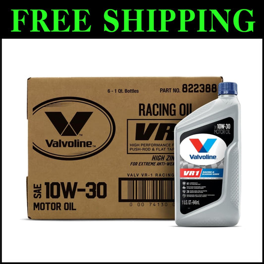 Extreme Wear Protection VR1 10W-30 Racing Oil, 6 QT Case - Race Ready Formula