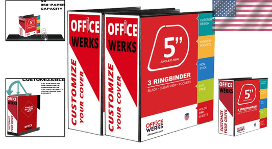 Extra-Large Heavy-Duty 3-Ring Binder with Crystal Clear Overlay - 2 Pack