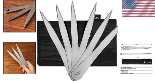 Versatile 6-Pack Throwing Spikes - Modern Stainless Steel with Care Instructions