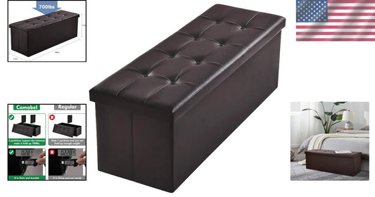 Elegant Folding Storage Ottomans – 700 lbs Capacity, Ideal for Home Organization