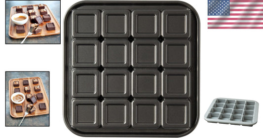 Aluminum Brownie Bites Pan - 16 Tasty Treats, Fudgy & Crispy Deliciousness