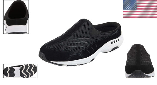 Orthotic-Friendly Women's Black Suede Slip-On Mules for All-Day Comfort