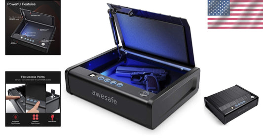 Biometric Fingerprint Gun Safe with Quick Access and Keypad - Secure Storage