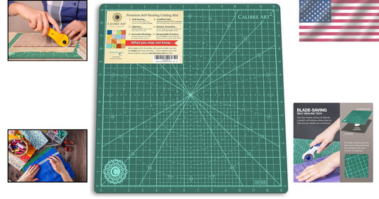 14.3-Inch Rotating Cutting Mat - Ideal for Crafting, Quilting & Fabric Cutting