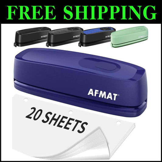 Fast Electric 3 Hole Punch - 20-Sheet Capacity, Effortless Paper Management