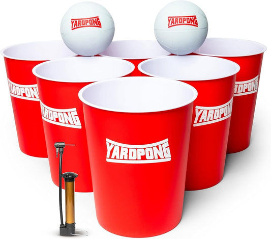 Durable Yard Pong Game Set - 12 Buckets & 2 Balls for Ultimate Outdoor Fun