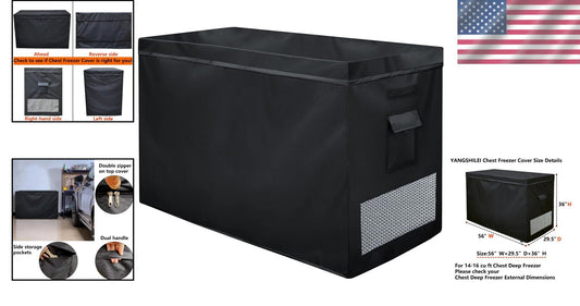 Heavy-Duty Chest Freezer Protector with Zipper Top – Fits 14-16 cu ft Models