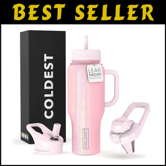 Insulated 36 Oz Tumbler – Keeps Drinks Cold for 36+ Hours, 3 Lids Included