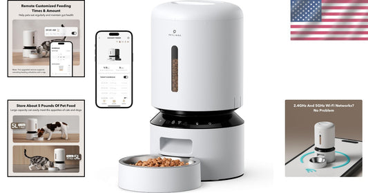Convenient 5L Smart Pet Feeder with Freshness Preservation & Meal Scheduling